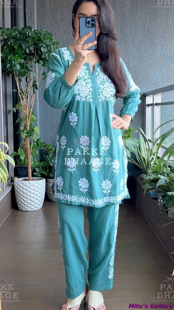 .Hand Embroidery work Readymade Lillen 2pice set