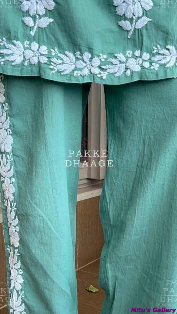 .Hand Embroidery work Readymade Lillen 2pice set - Image 2