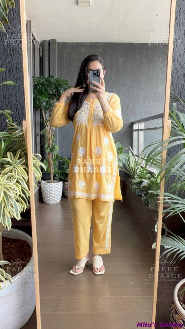 .Hand Embroidery work Readymade Lillen 2pice set