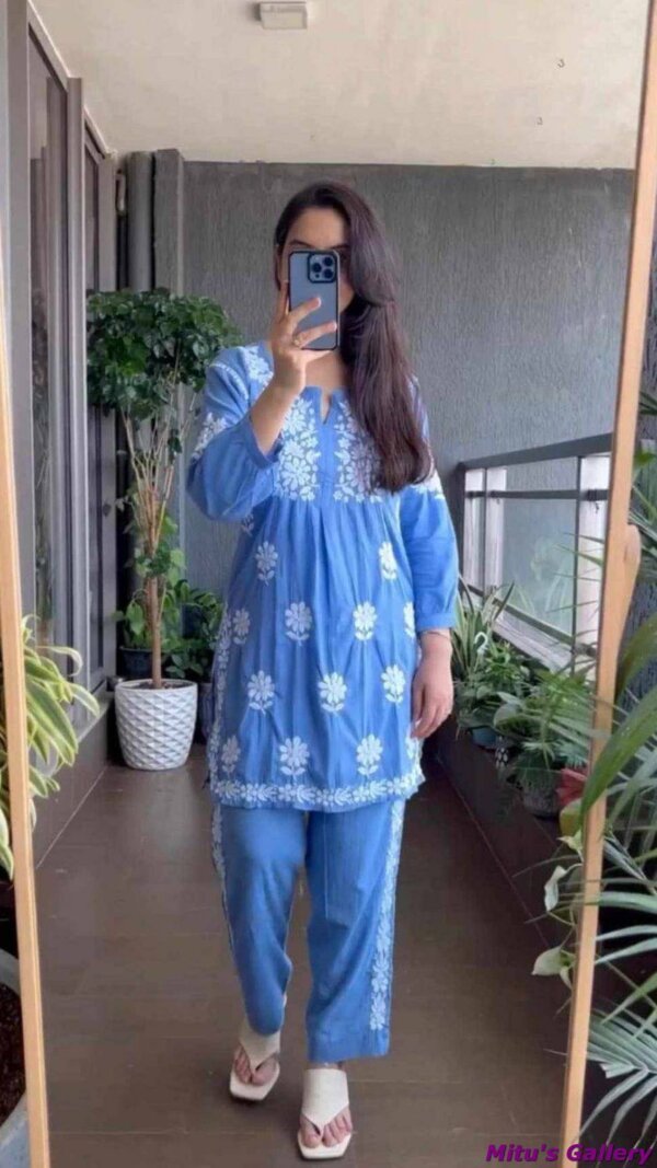 .Hand Embroidery work Readymade Lillen 2pice set