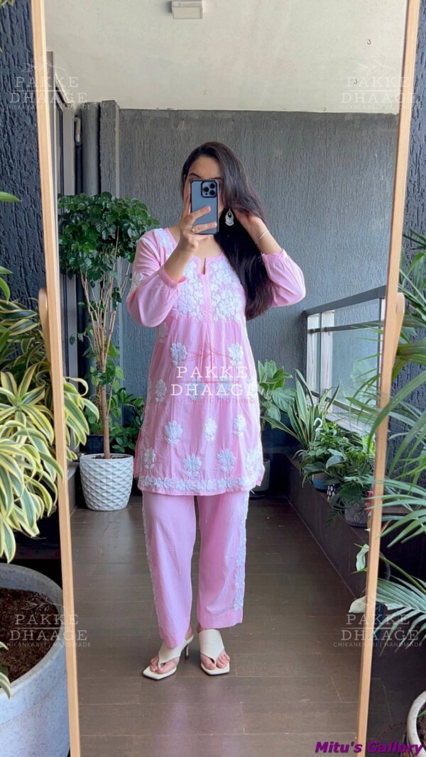 .Hand Embroidery work Readymade Lillen 2pice set