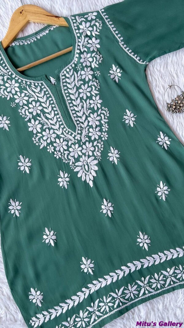 Green Rayon Short Top for Regular Use