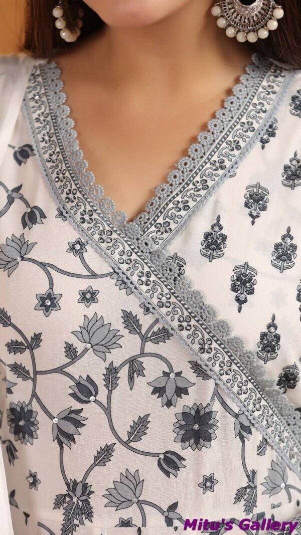 Anarkali with Fully Cotton and readymade 3 piece set - Image 3