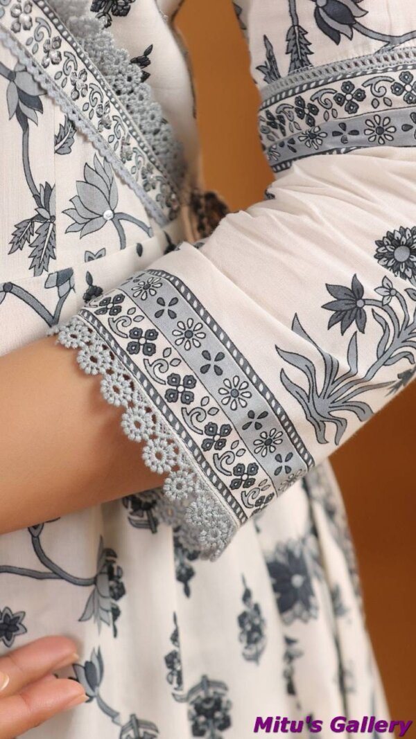 Anarkali with Fully Cotton and readymade 3 piece set - Image 4