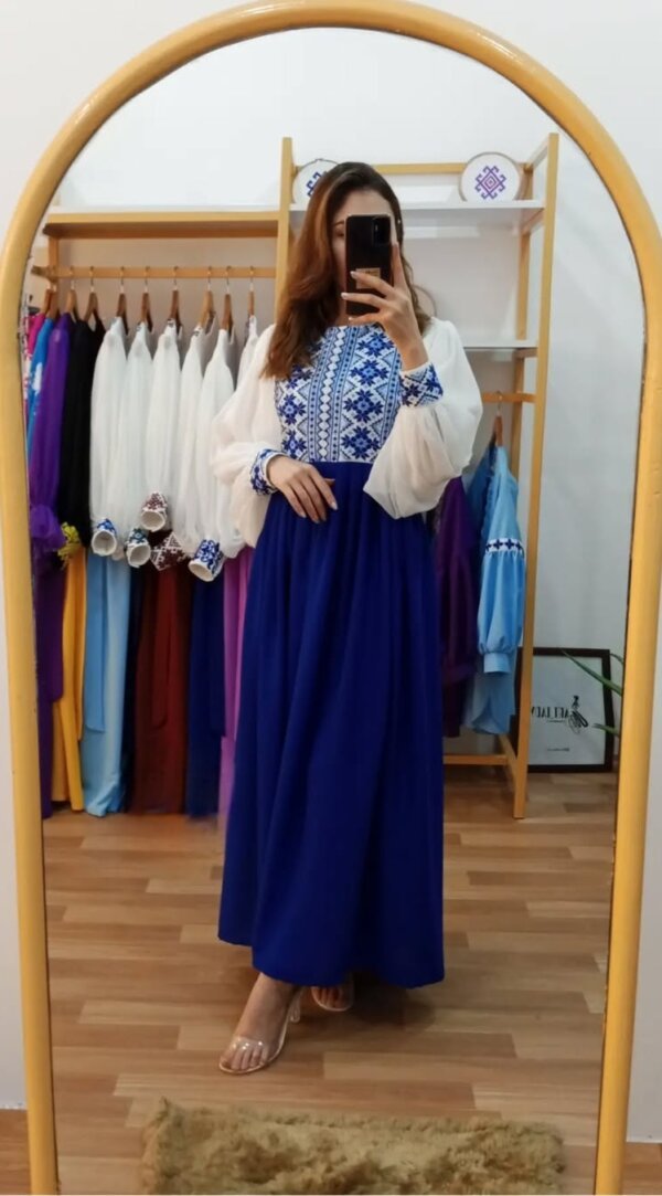 .Cherry Georgett and Embroidery Work Party Gown
